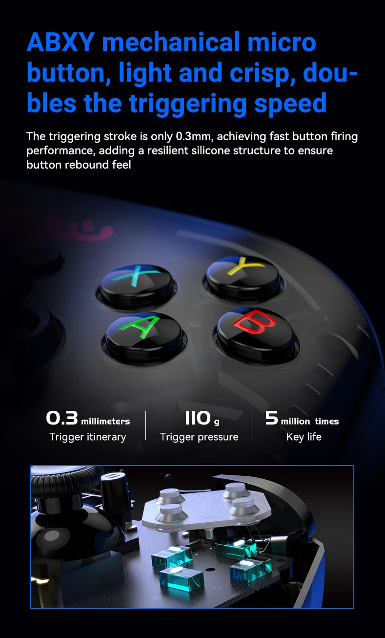 G7 Kabelloser Mobiler Spiele-Controller, Hall-Joystick, Trigger, Unterstützt Switch/Android/iOS/P4/PC, G6 Controller Upgrade-Version – Detail 5