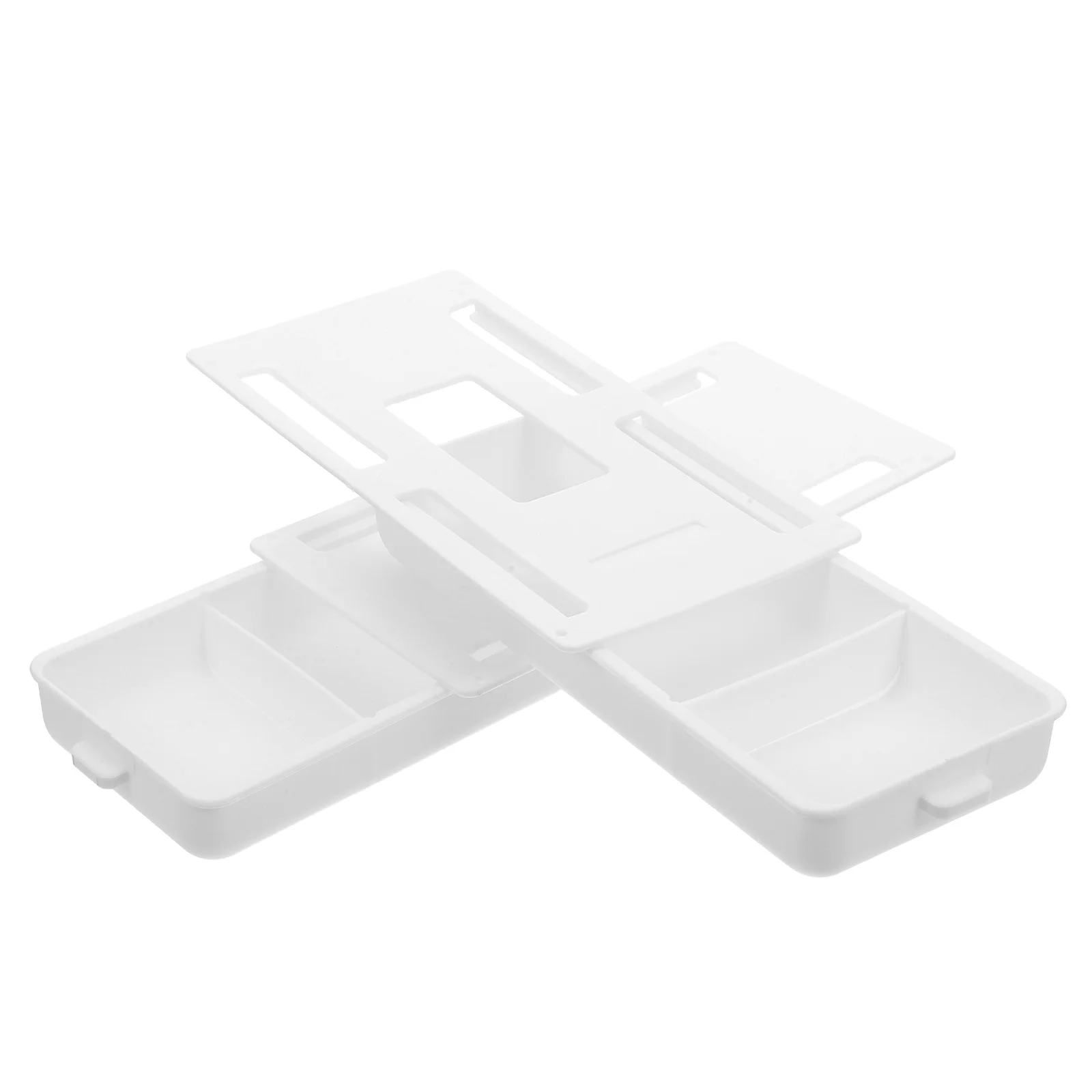 Tiroir de rangement sous le bureau, 2 pièces, organisateur coulissant peu encombrant, tiroir caché auto-adhésif pour bureau, école, usage domestique