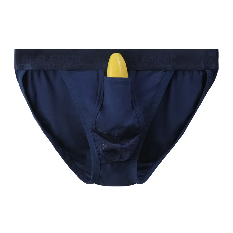 

5PCSGun-bullet split underpants, venous men's triangle pants, breathable U-shaped protruding semen cord ice silk, scrotal