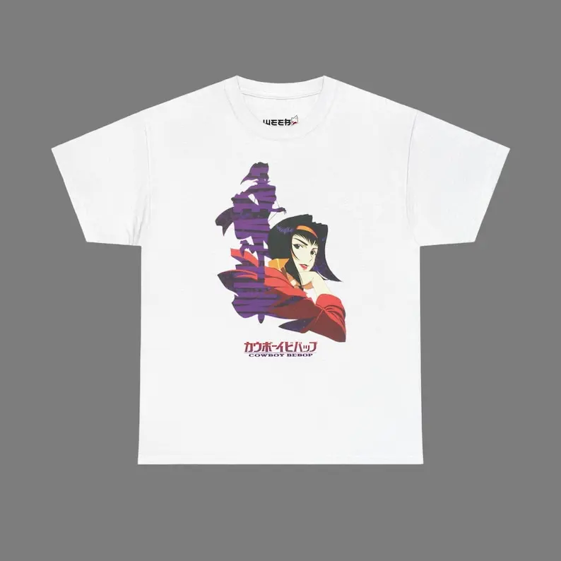 Cowboy Bebop Retro Anime Vintage T-shirt, Faye Valentine From Cowboy Bebop Anime Cotton T-Shirt