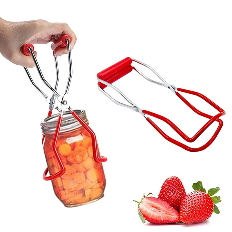 Wide Mouth Clip Canning Jar Tong Stainless Steel Anti-Scalding Lifter Non-Slip Feeding BottleClip Anti-Skid Anti-Scald Jar Clamp