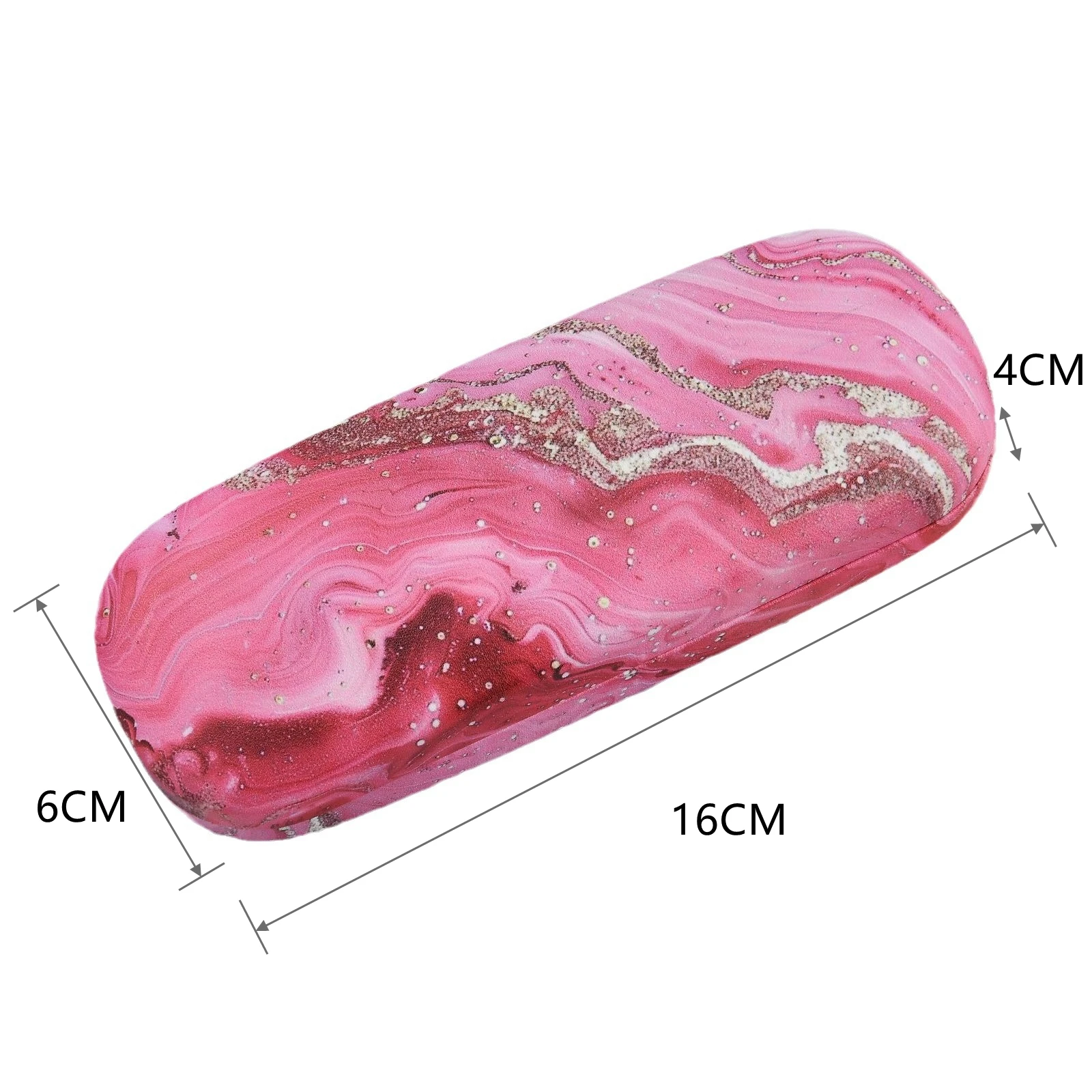 Leather Pink Wave Glasses Case Box For Women Compression Waterproof Handmade Retro Portable Storage Protector For Eyewear