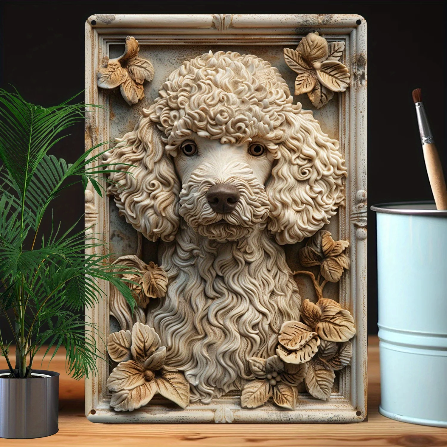 Poodle Wall Art: 100% Aluminum Material, 32% Higher Bending Resistance, 8x12 Inch (20x30cm) Spring/Summer Decoration