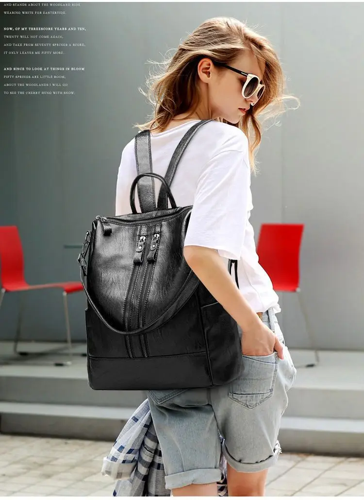 New Hot Sell Backpack Purse Leather Backpack for Women Anti-theft Bookbag Purse Fashion Shoulder Handbag Backpack Women