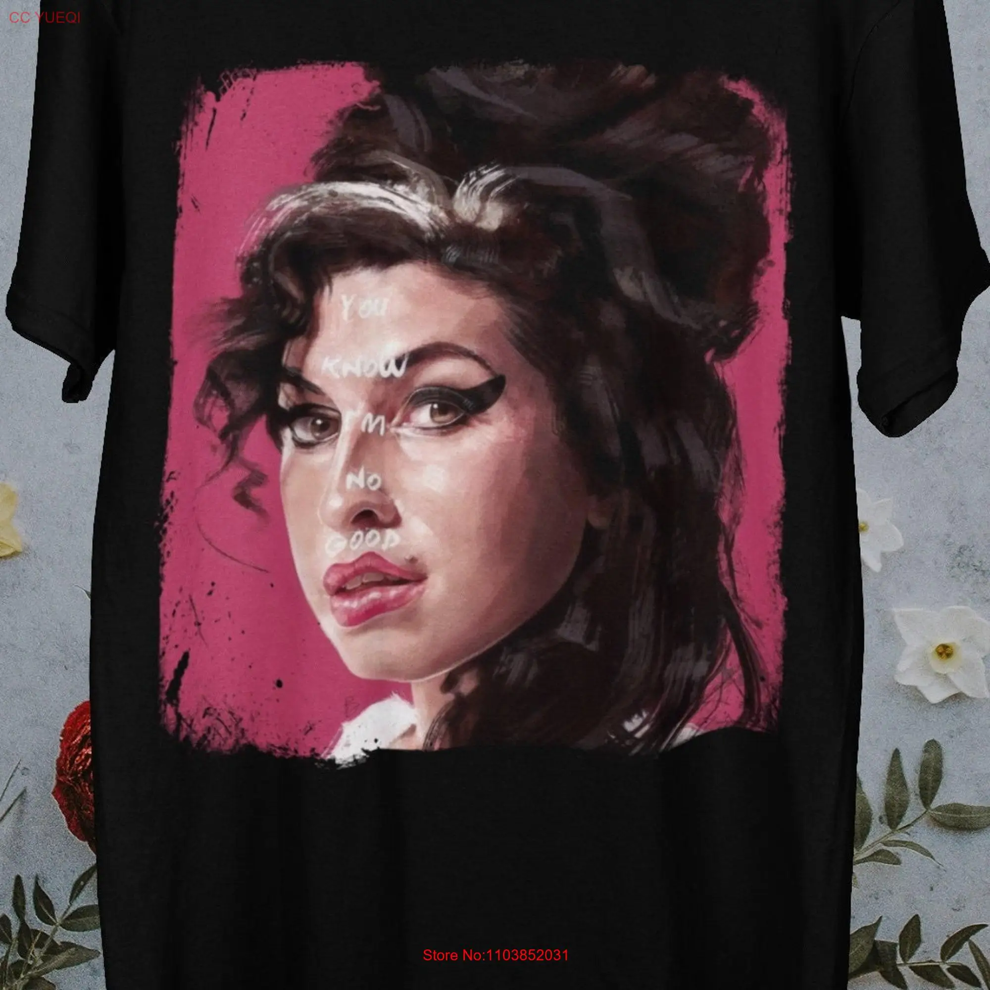 Футболка Amy Winehouse для фанатов, с длинным или коротким рукавом, с круглым вырезом