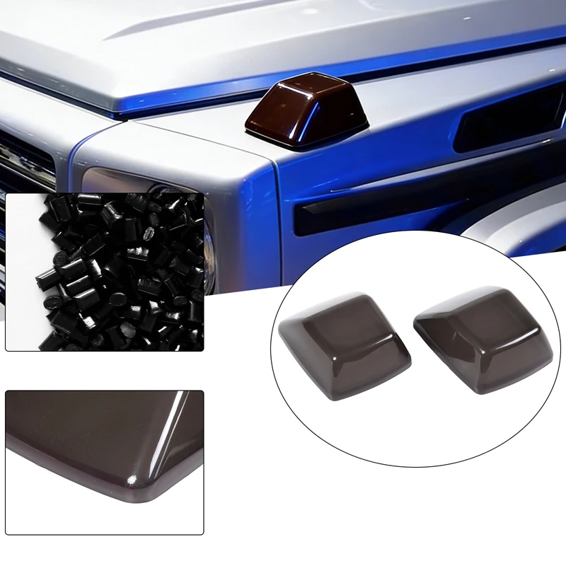 

Smoked Transparent Gray ABS Hood Marker Light Cover 2PCS For Mercedes G Class 2007-2018 Exterior Decor Accessories