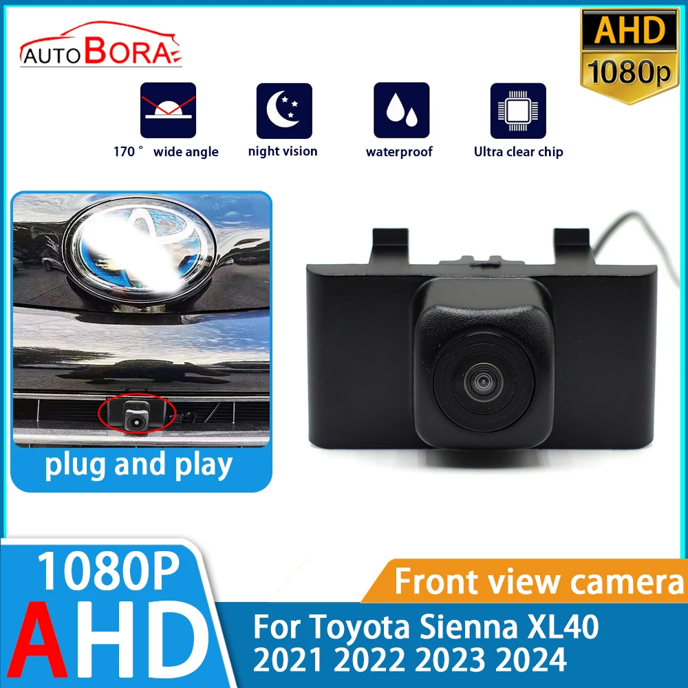 

ZhuCamX AHD 1080p Ultra Clear Night Vision LOGO Parking Front View Camera For Toyota Sienna XL40 2021 2022 2023 2024