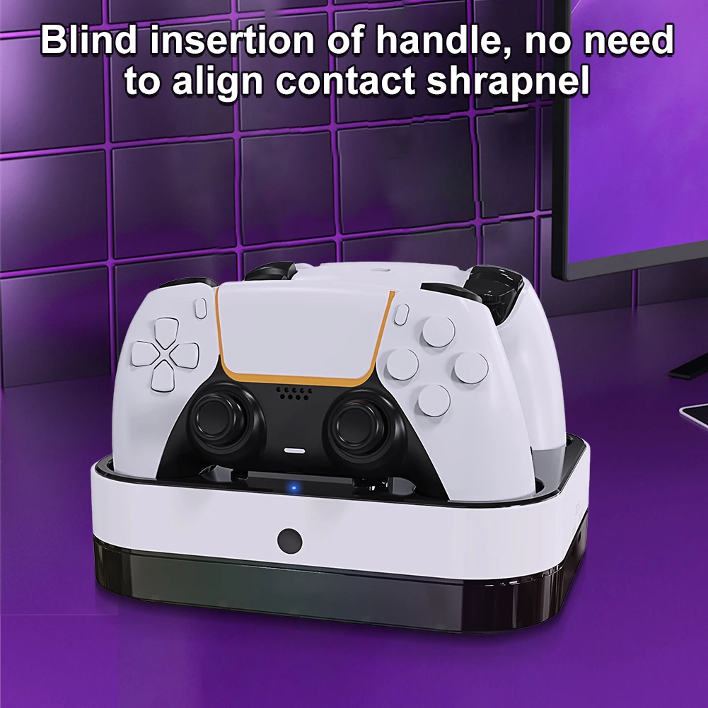

For PS5 Dual Controller Charging Dock Type-C Controller Charger Station Charging Cradle Dock for PlayStation 5 Wireless Gamepad