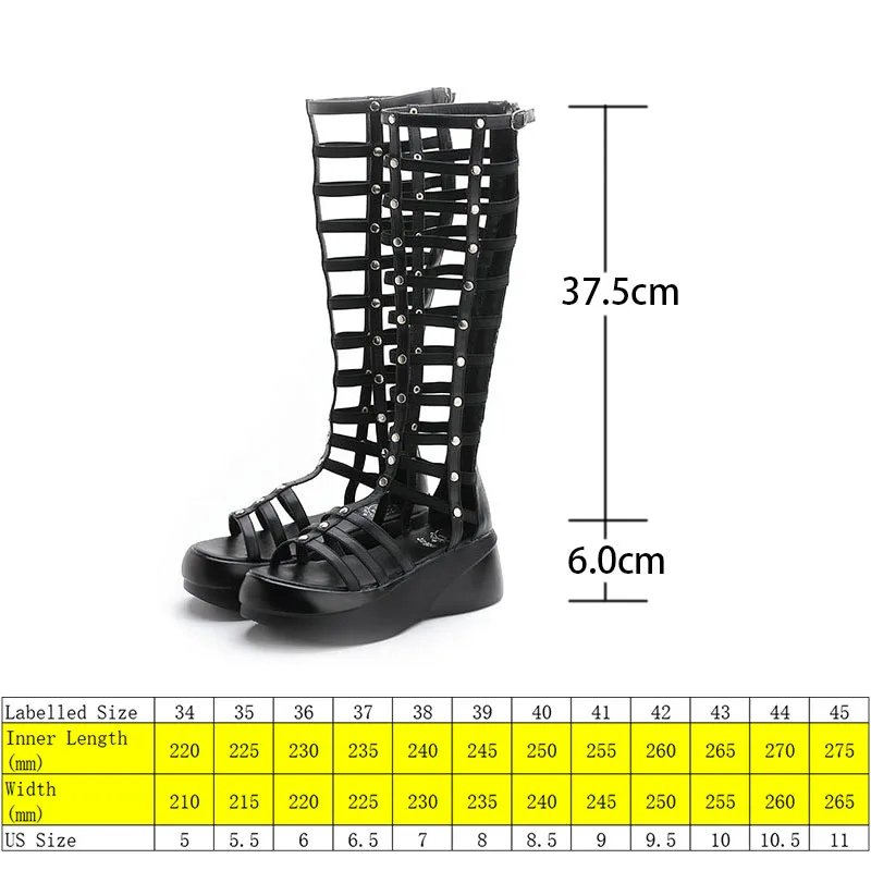 Fujin 2024 Roman Sandals Women Shoes Platform Mid Calf Summer Boots Womens Platform Heels 6cm Thick Heel Sandals Zip