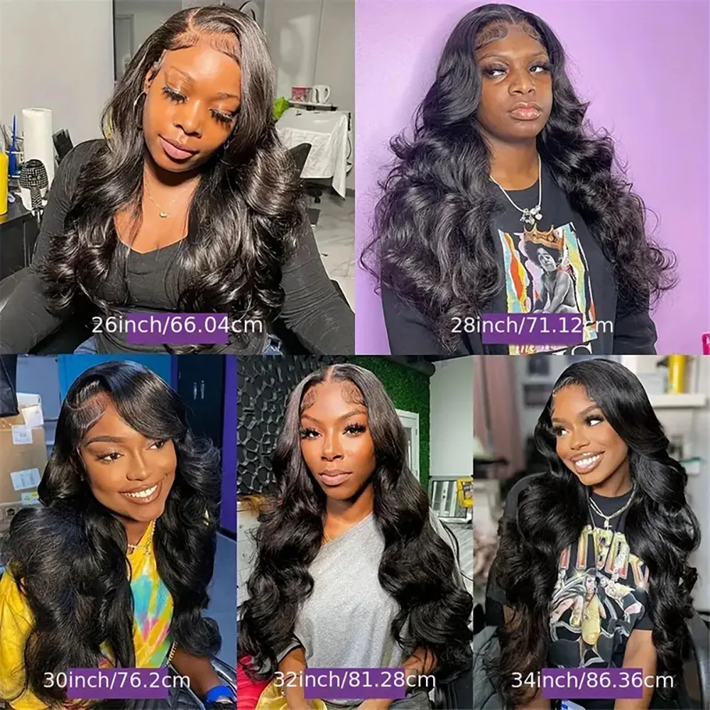 # 1B Natürliche Farbe 200% Dichte Körper Welle Spitze Front Perücken 5x5 13x4 13x6 transparente Spitze Frontal Perücken Für Frauen Vor Gezupft