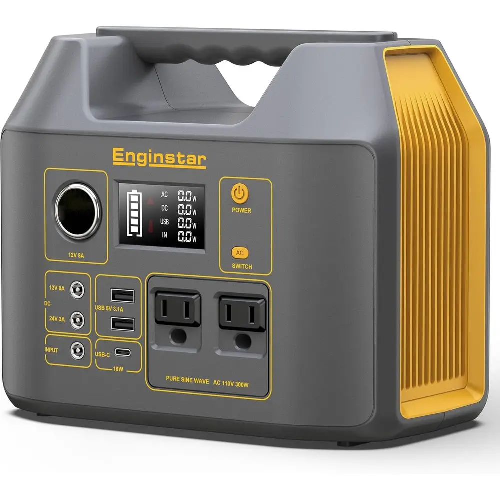 

Portable Power Station,300W r Generator, 110V 296Wh Power Bank Two e Sine Wave AC Outlet 80000mAh Lithium Battery Pack or Campin