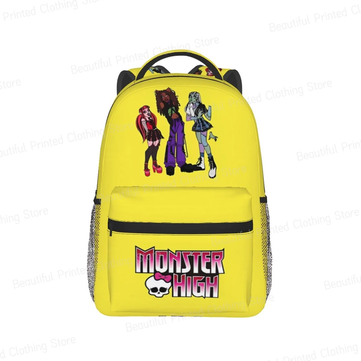 Monster High Versatile Backpack Boys Girls Bookbag Clawdeen And Frankie Laptop Rucksack Shoulder Bag Daily portable bag