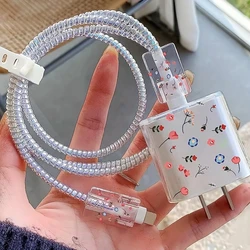 4 in 1 Charger Protector Cable Organiser For iPhone 16 Pro Max 15 14 18W 20W Charger Head Data Cable Management Cord Winder Kit