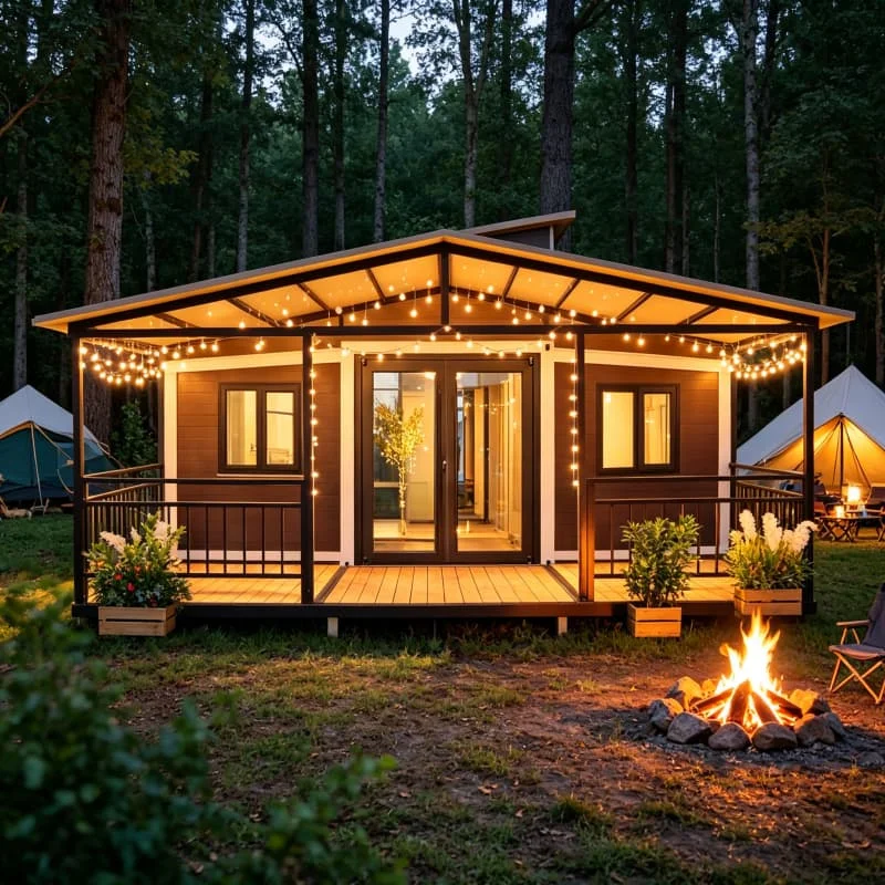 Expandable Container House Collapsible Modular Room Customized Thermal Insulation Mobile Cabin for Forest Lodge Hunting Refuge
