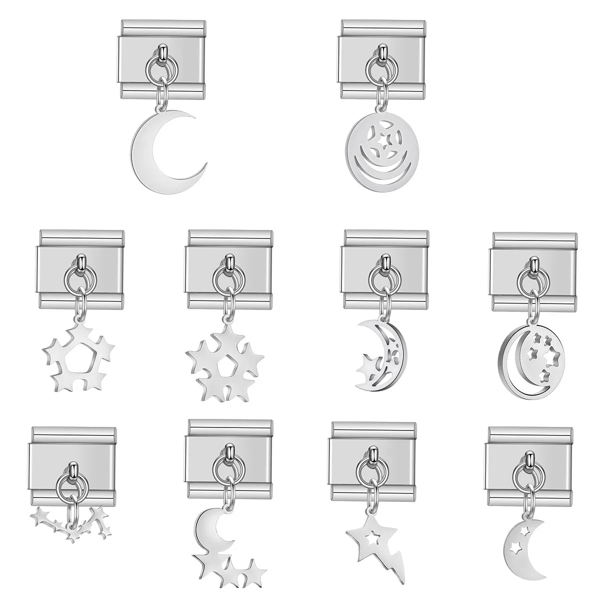 

Beautiful Personality Stars sun clouds moon Charm Italian Links Fit 9mm Bracelet DIY Making Jewelry