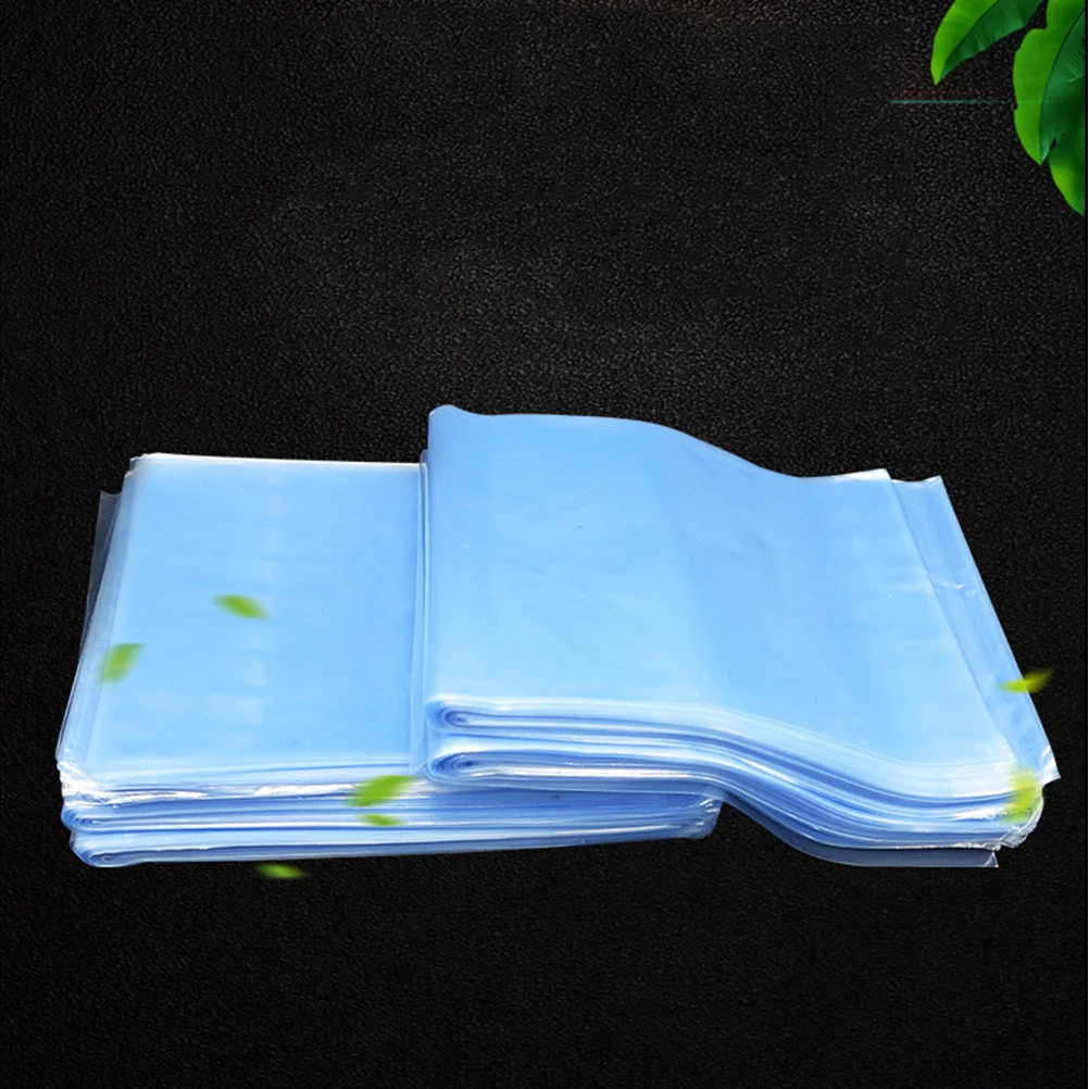 100PCS Transparent Laminating Wrappers PVC Shrink Wrap Heat Shrink Bags for Handmade Soaps Bottles Bath - Size 16x30cm