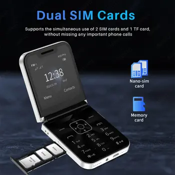 SERVO A50 Pro výklopný telefon Dual SIM karta GSM elektrická svítilna automatické nahrávání hovorů 2,4palcový displej skládací mobilní telefon typu C 6 nejlepší prodej Fiktivní telefon pro iPhone - №4