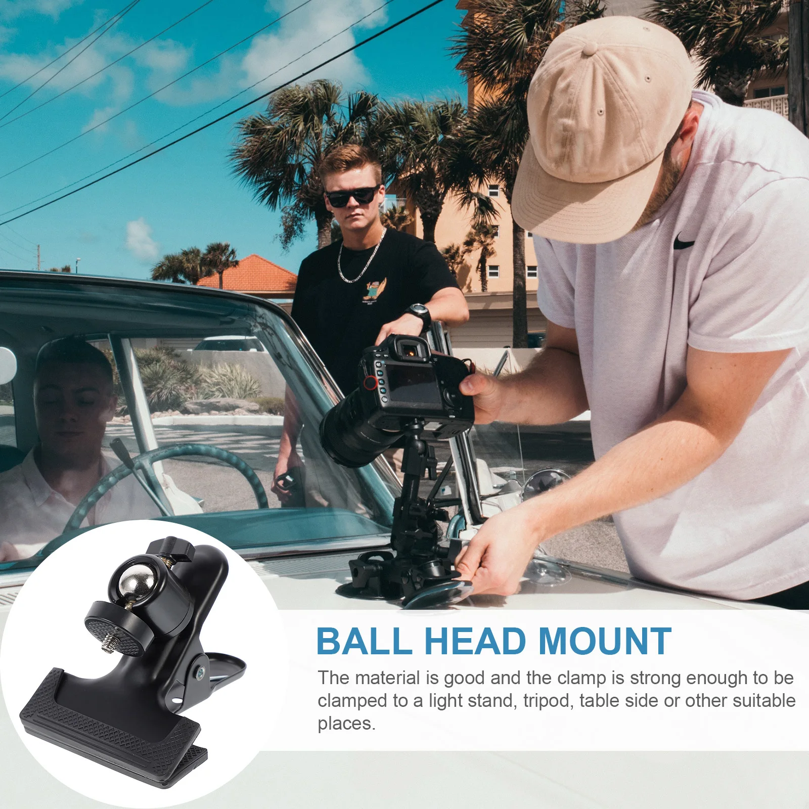 

Heavy Duty Flash Bracket Backdrop Holder Clip Spring Clamps Ball Head Mount Tripod Clamp Universal Pan Tilt Strong