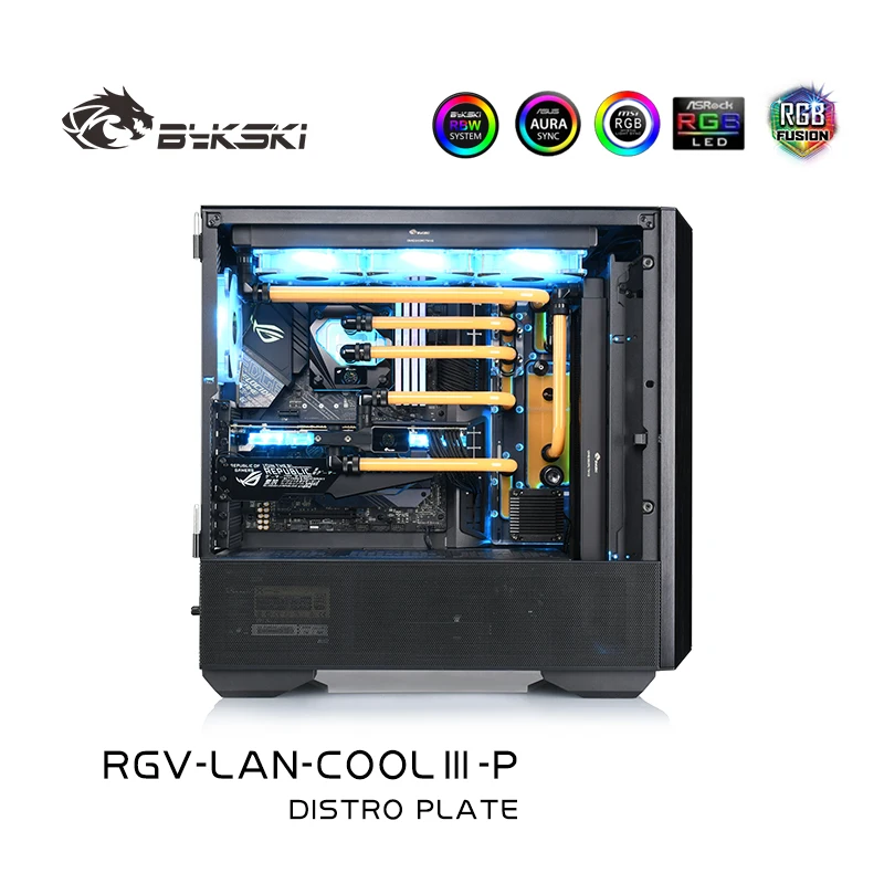 Bykski RGV-LAN-COOL Ⅲ - P LIAN LI Ghost Axe 2 Waterway Plate Kit For CPU GPU Water Cooling Gabinete Gamer Solution