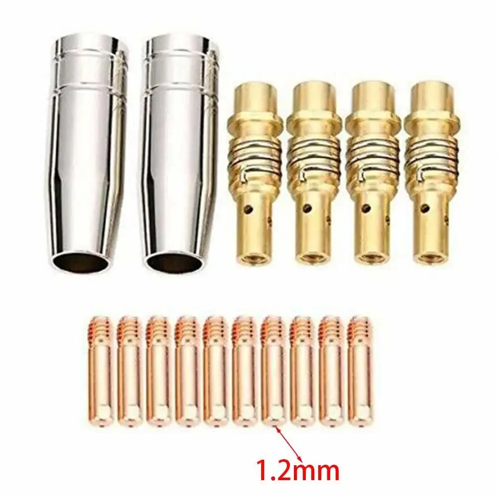 

Mig Contact Tip Consumables 16PC MIG Welding MB15 15AK Contact Tip 0.8/1.0/1.2mm Guard Nozzle Contact Tip Consumables Holder