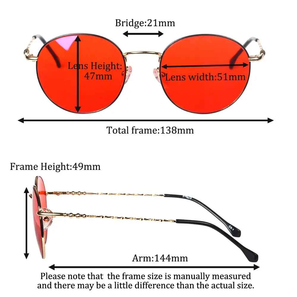 Round Glasses blue light glasses women blue light protection lenses Orange red glasses for sleep better custom prescription