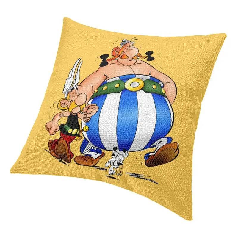 Anime Asterix Obelix Idefix rzuć poszewki na poduszki wystrój domu przygoda komiks Dogmatix Sofa poszewka na poduszkę na krzesło plac poszewka