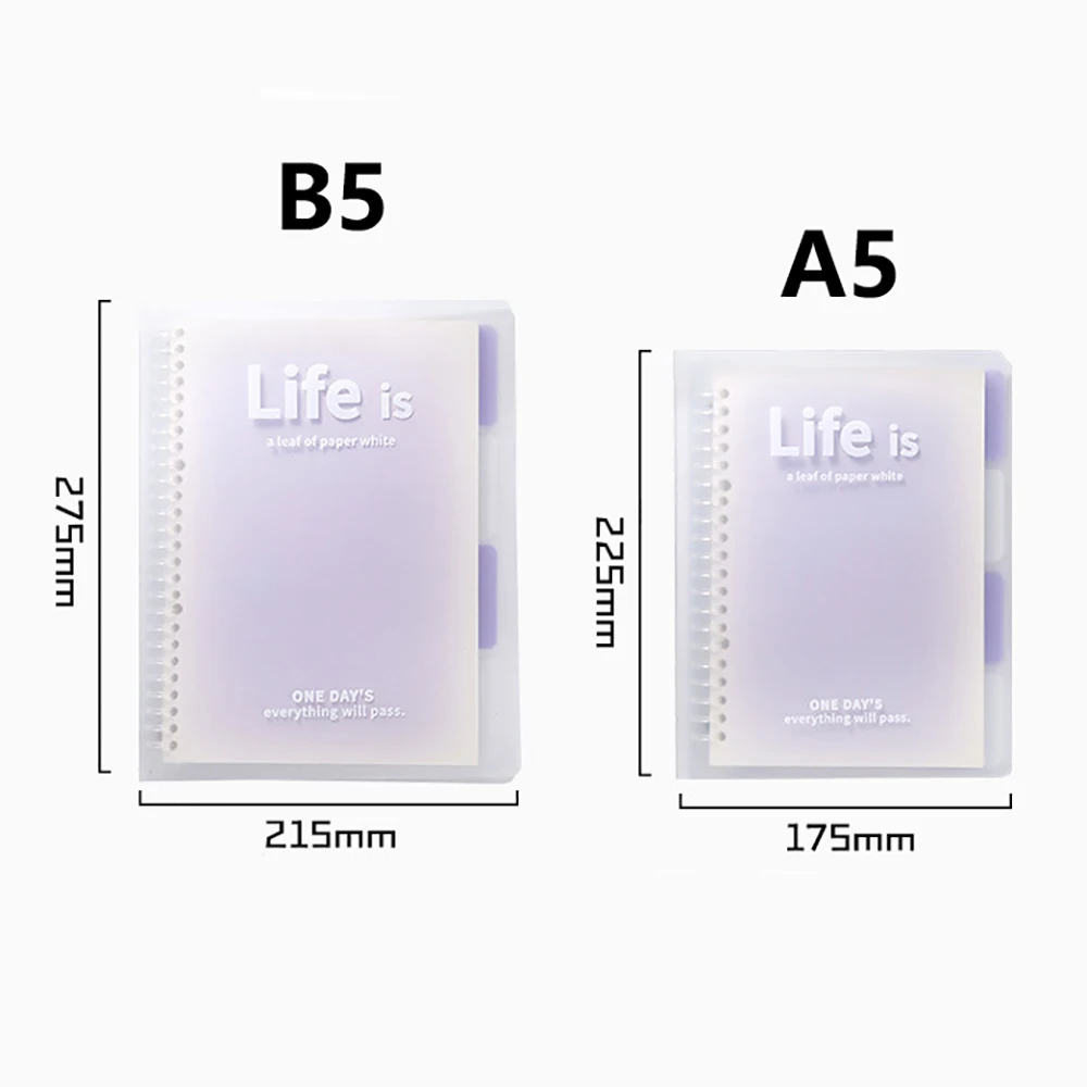 A5/B5Gradient Color Loose-leaf Solenoid Notebook Notepad Diary Planner Stationery School Office Supplies