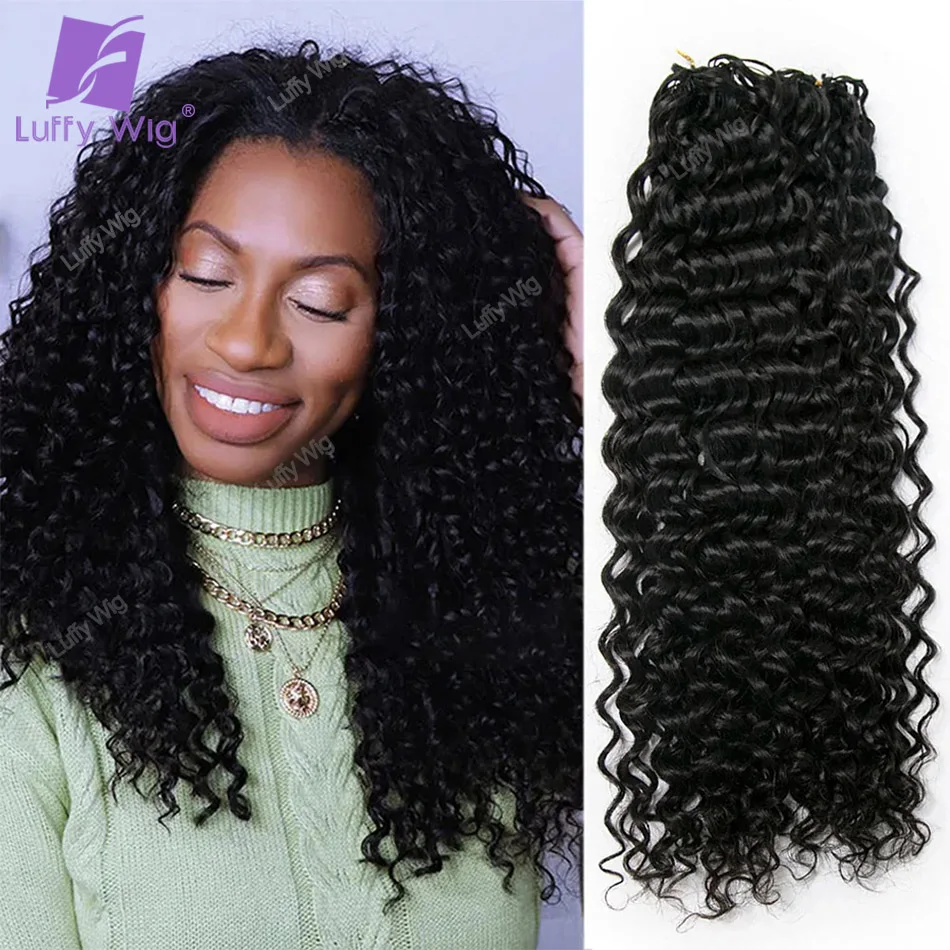 Pre Separated Water Wave Crochet Hair Extensions For Braiding Knotless Burmese Remy Human Hair Feather Braids Hair Curly Luffy