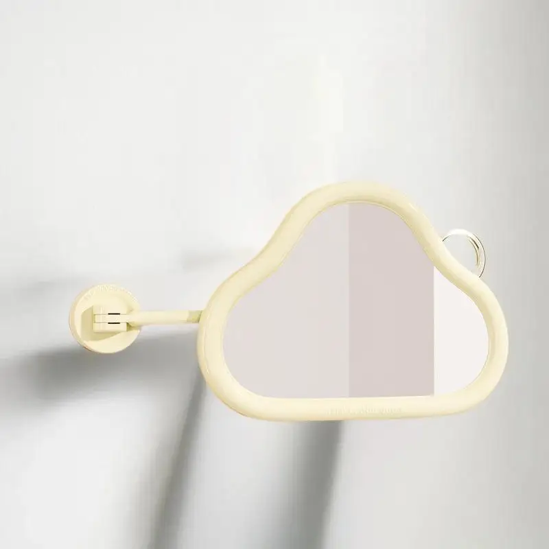 Montado na parede dobrável braço extensível espelho do banheiro espelho de vaidade com auto-adesivo sem emenda para maquiagem cosmética sem broca