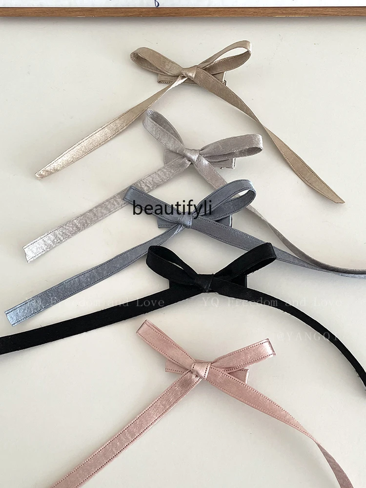 

Ballet Style Mini Bow Small Hairclip Refined Personalized Streamers Hairpin Hair Ornaments Side Clip