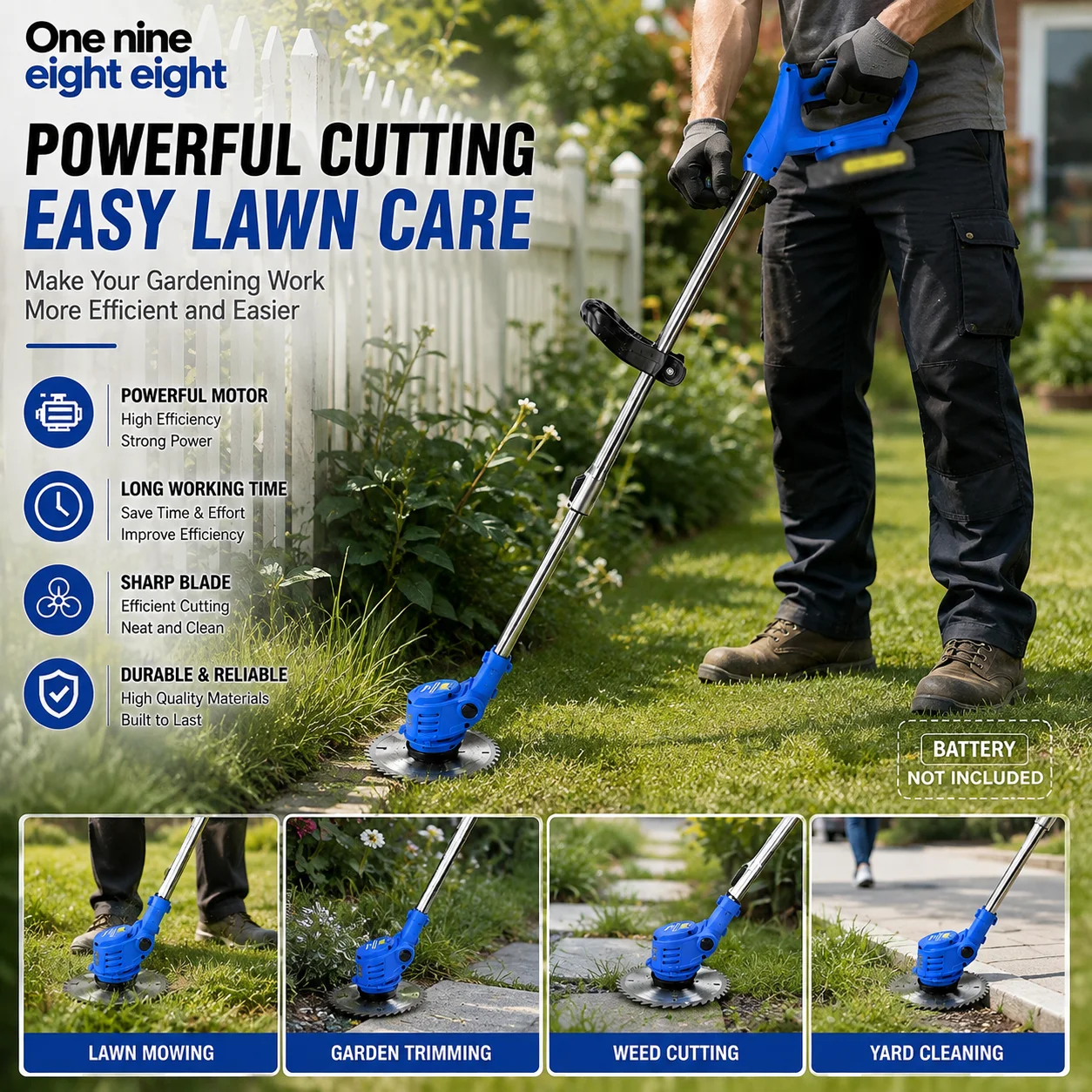 ماكينة قص العشب اللاسلكية 21 ف - مراجعة Brushless Cordless Grass Trimmer 21V وسعره