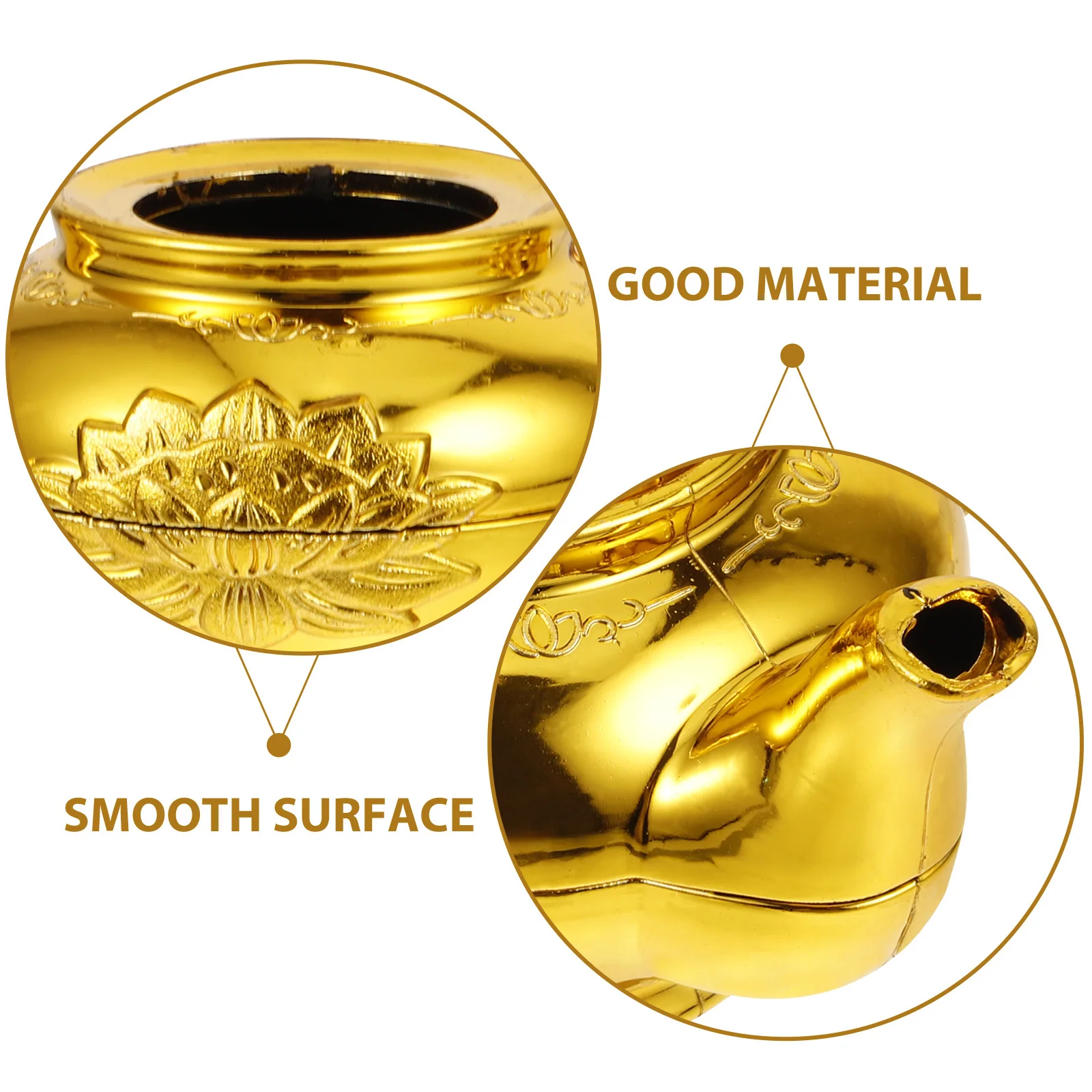 연꽃 모양 차 주전자 작은 플라스틱 예배 주전자 불교 제단 데스크탑 장식 홈 액세서리 중국 스타일 테이블