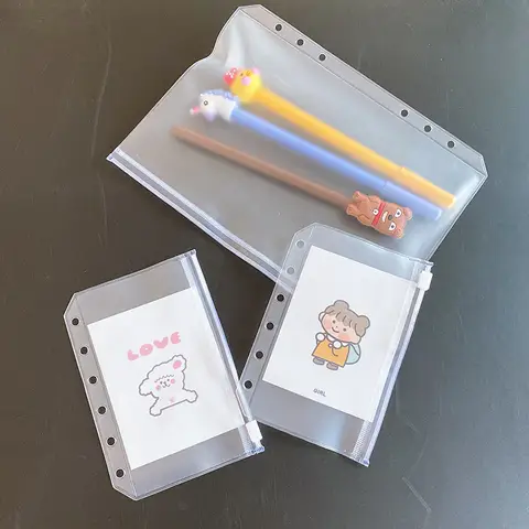 5Pcs A5 A6 A7 지우기 포켓 지퍼 폴더 노트북 바인더 방수 PVC 파우치 문서 가방 5Pcs A5 A6 A7 지우기 포켓 지퍼 폴더 노트북 바인더 방수 PVC 파우치 문서 가방