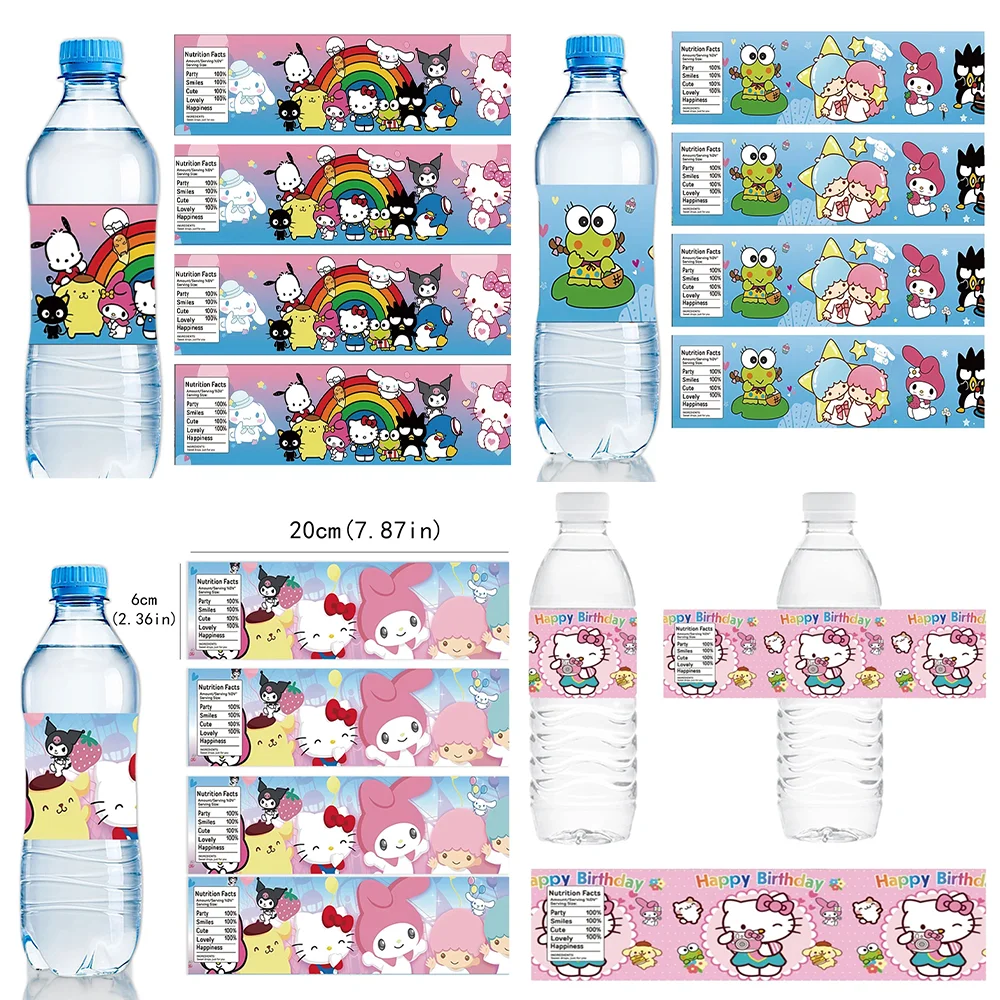 

Hello Kitty Stickers Birthday Party Decoration Cartoon Printing Hello Kitty Stickers Juice Cup Water Bottle Kuromii Label Packag