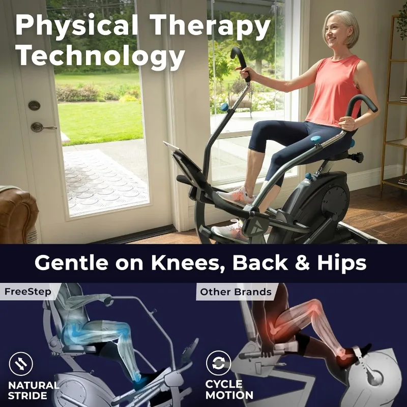 Teeter FreeStep Recumbent Cross Trainer Stepper, Zero-Impact Exercise Bike Alternative w/Patented Physical Therapy Stride