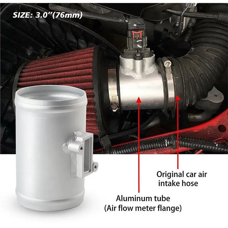 New 3Inch Mass Air Flow Sensor Maf Meter Adapter 76MM Air Flow Sensor Adapter Air Intake Meter Mount For Nissan Honda Ford