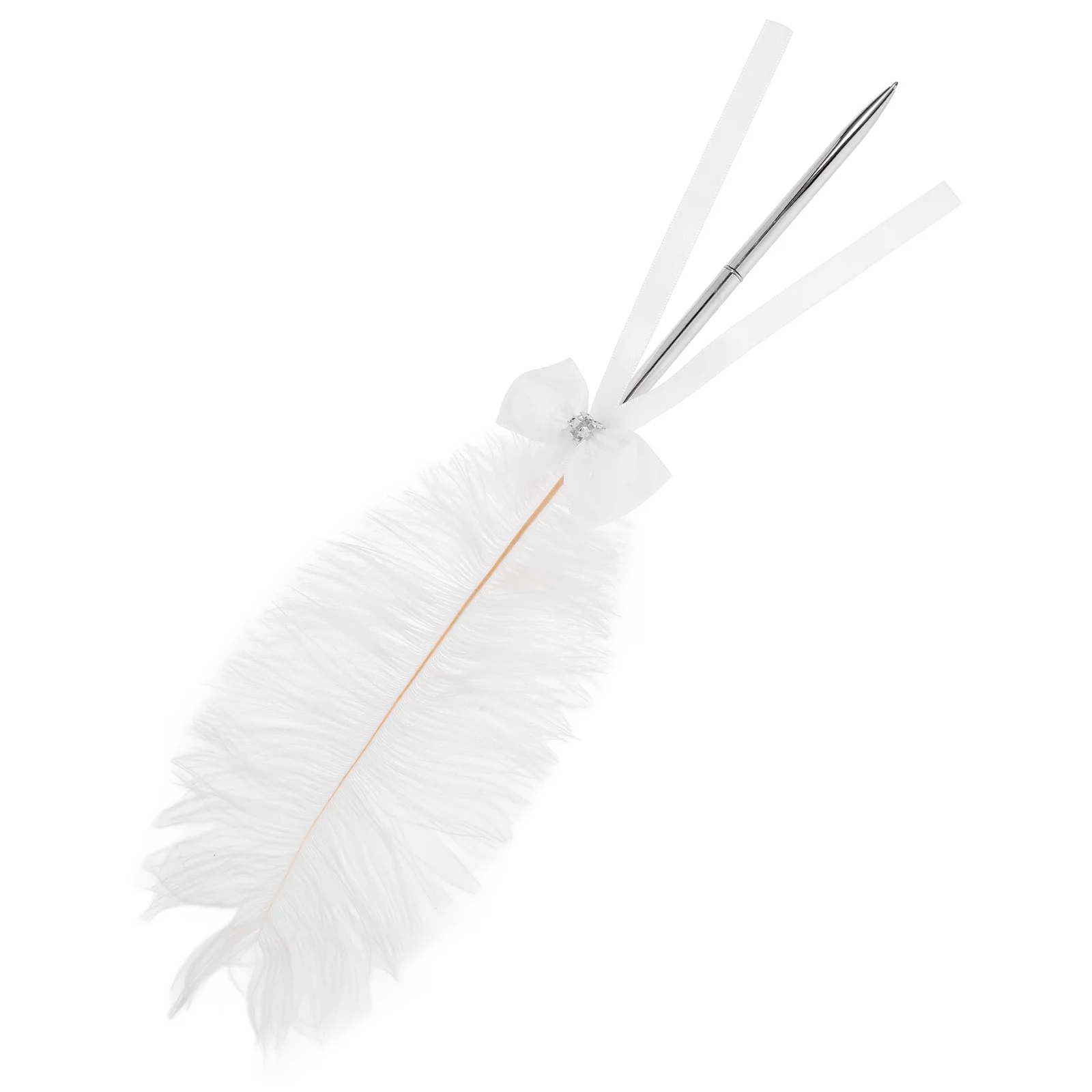 

Elegant Plume Signature Wedding Guest Book Vintage Metal Writing Pen Portable Smooth Ink Bridal Party Signing Pen