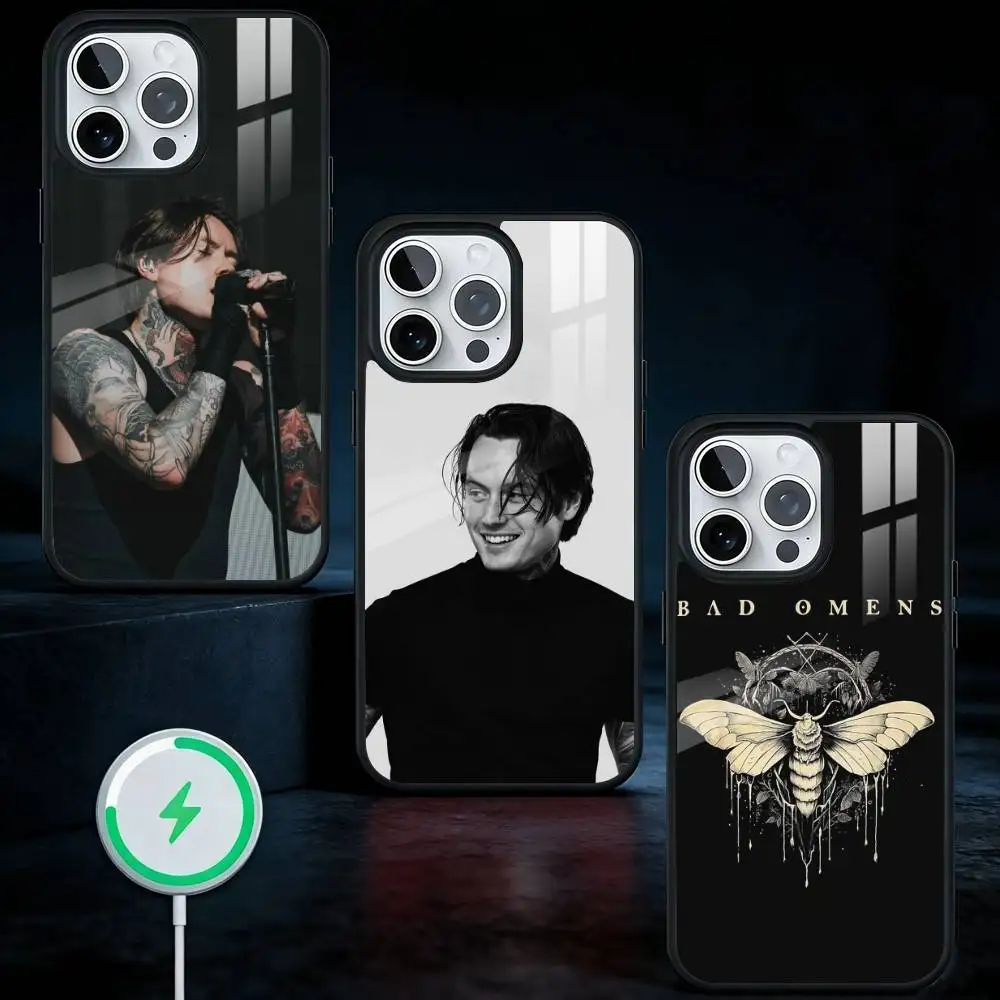 

B-Bad O-Omens Music Band Phone Case For iPhone17,16,15,14,13 Plus,Pro Max Magnetic For Magsafe Wireless Charging