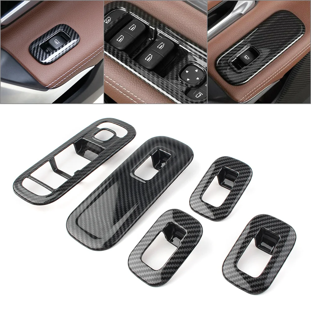 5Pcs Car Door Window Switch Cover Trims Set Trim For Mercedes Benz W177 A-Class A200 A220 A250 2019 LHD