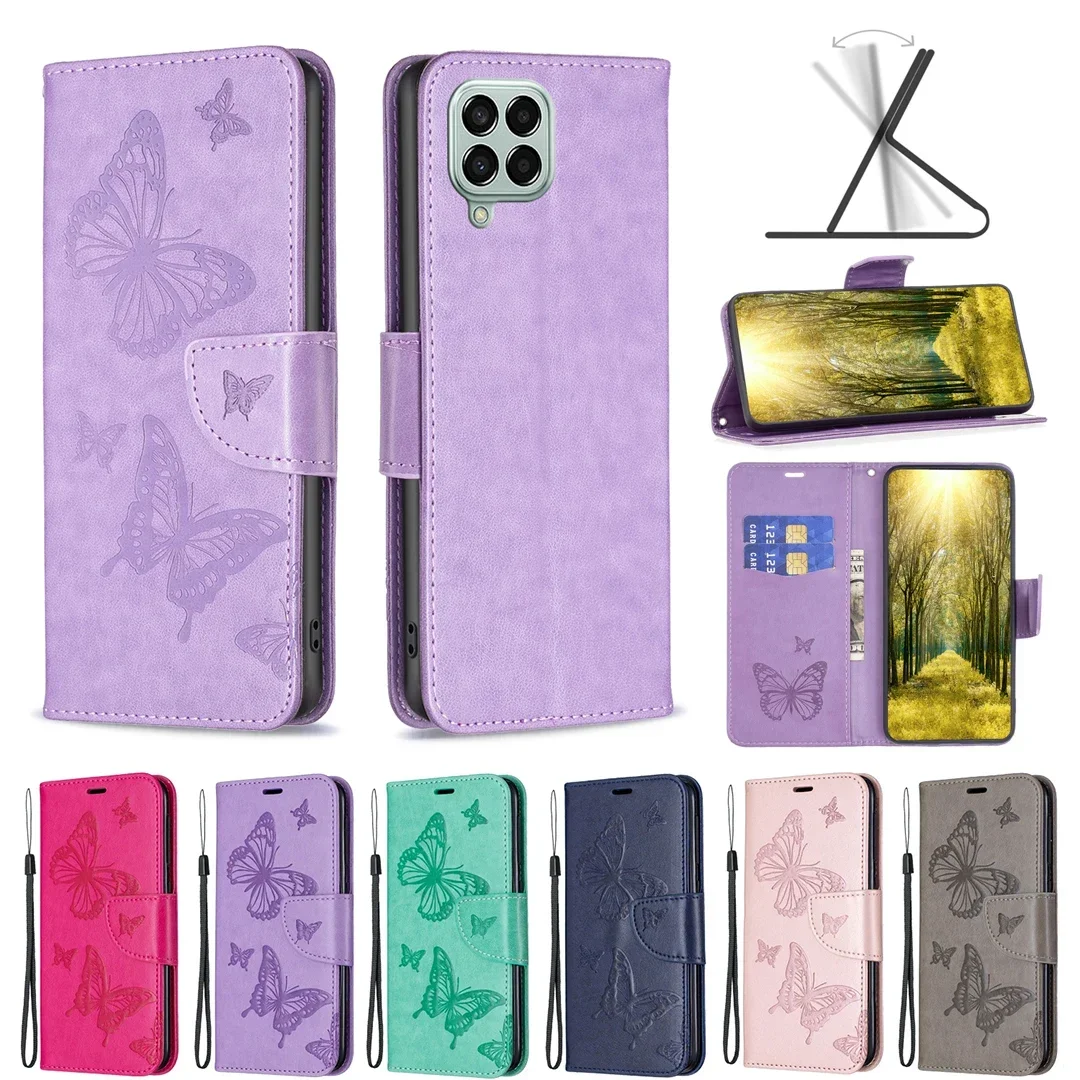 

GO*Butterfly Leather Case Wallet Anti-fall Flip Phone Case For SAMSUNG GALAXY A10S A20S A30S A50S A50 A10E A20E A10 A20 A30