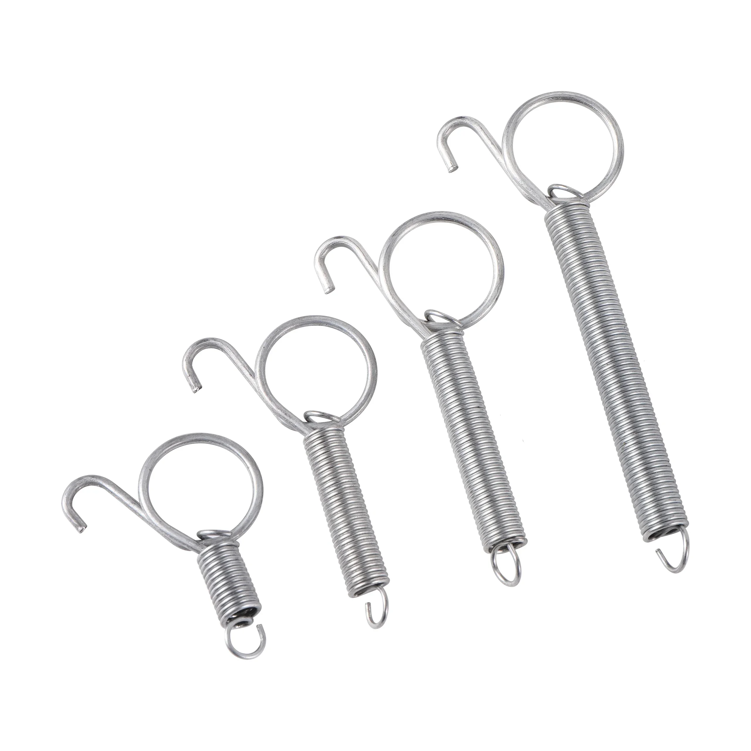 

5 Pcs Cage Door Spring Hooks 5/7/8.2/11.3cm Metal Snap Hook Tension Spring Suitable For Poultry Cage Door Chicken Hamster Cage