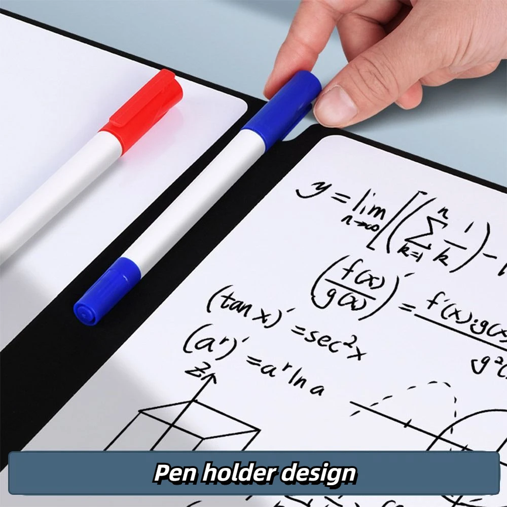 Folding A5 Whiteboard Notebook Reusable Erasing Whiteboard Notepad Leather Business Writing Board for Office