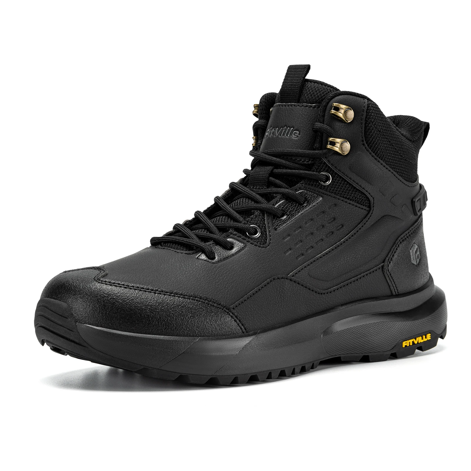 FitVille Men's Boots Water Resistant Extra Wide Toe High-top Hiking Shoes for Men Non-Slip Outdoor Tactical Combat Military Boot image 4