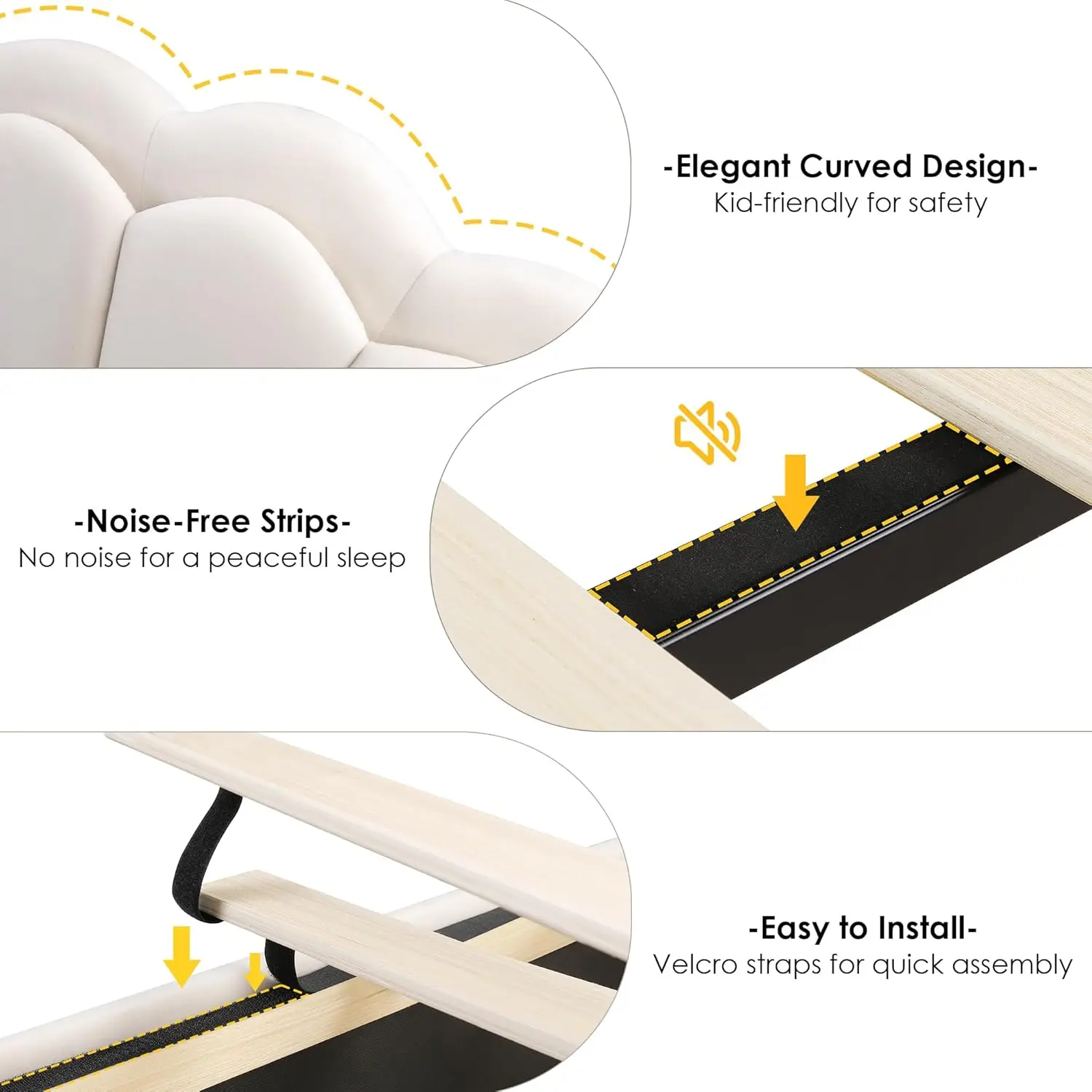 Upholstered Smart LED Bed Frame with 2 Storage Drawers & Adjustable Chic Double Petal Headboard, Velvet Princess