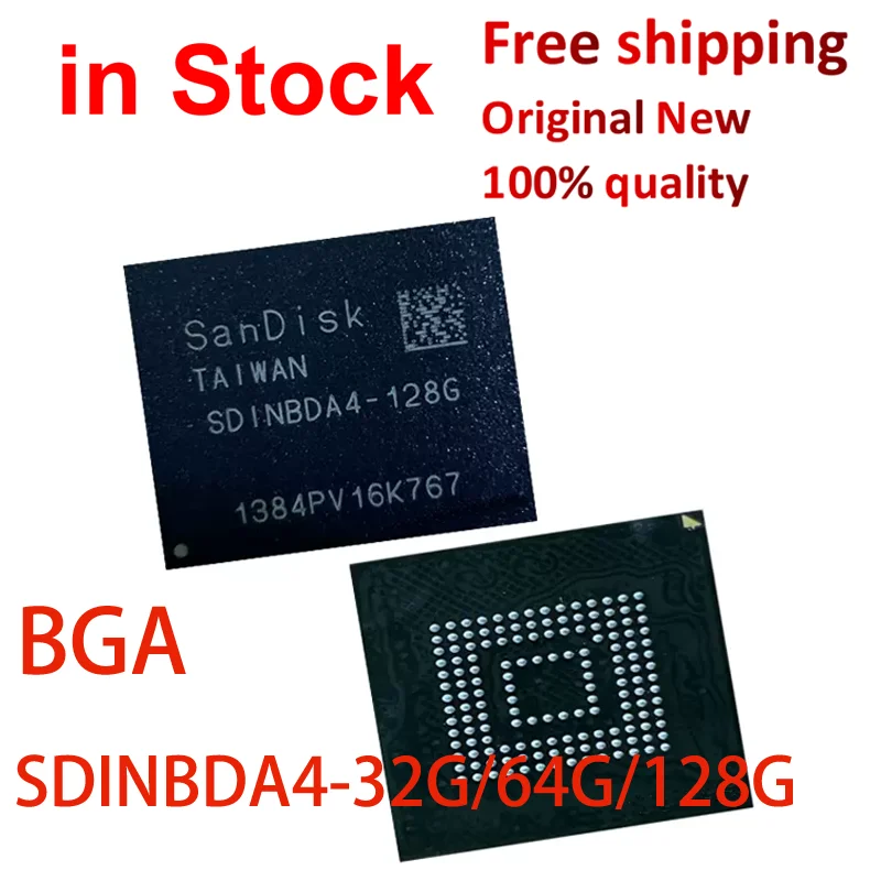 (1piece)New SDINBDA4-32G SDINBDA4-64G SDINBDA4-128G SDINBDA4 32G 64G 128G BGA EMMC IC Chipset