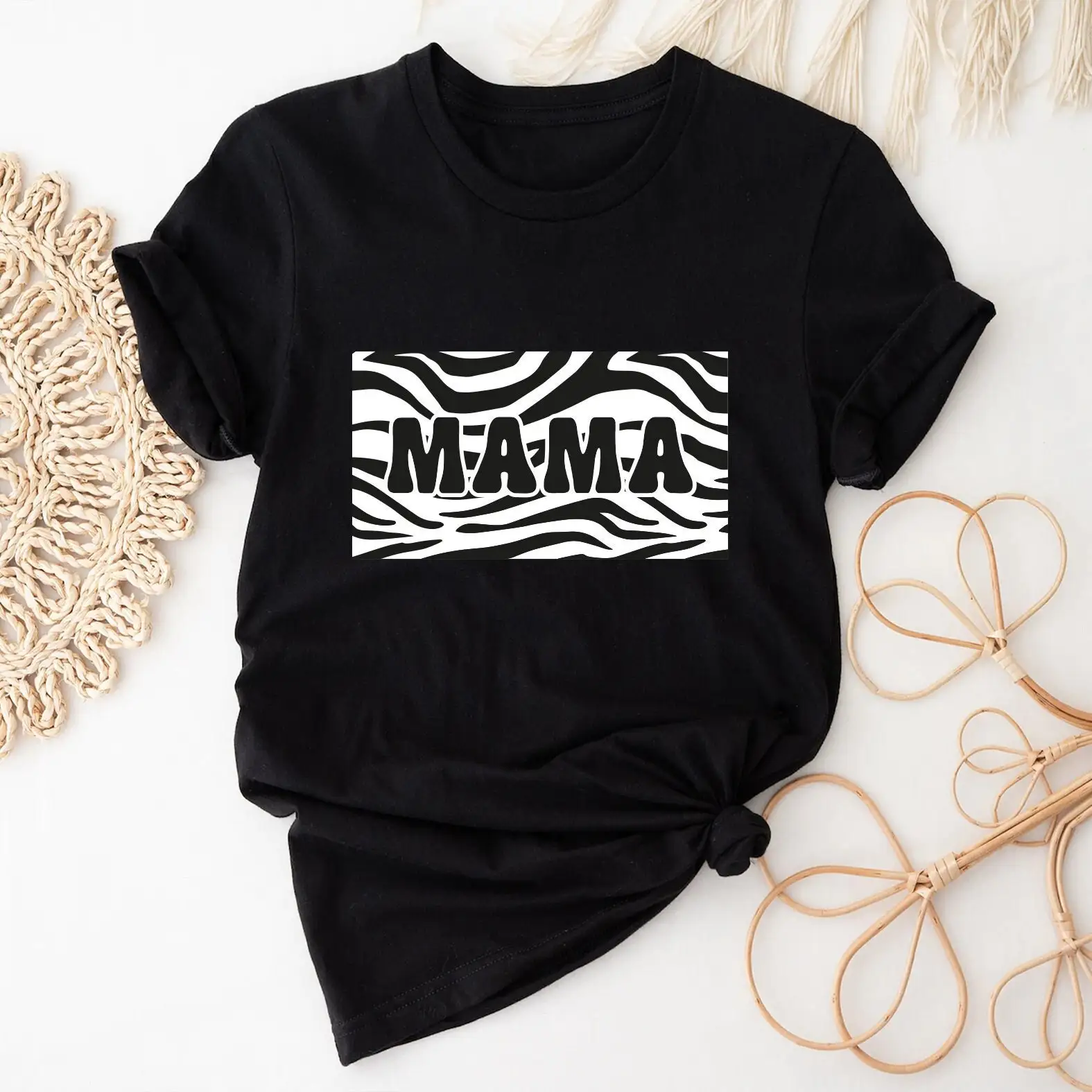 Mama T Shirt Zebra Mother'S Day Mom Animal Cheetah Trendy