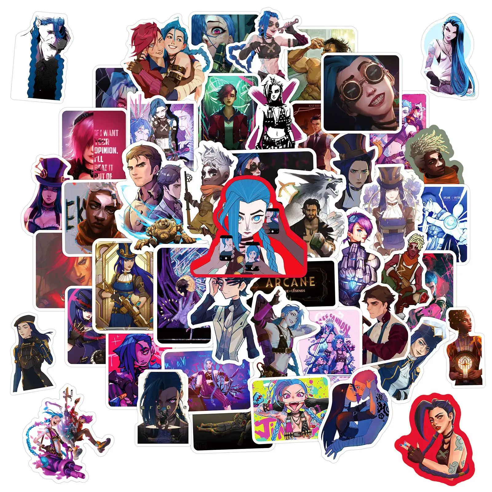 10/30/50PCS Cartoon Anime Arcane League of Legends Game Sticker DIY Phone Laptop Luggage Skateboard Graffiti Decals Fun for Kid