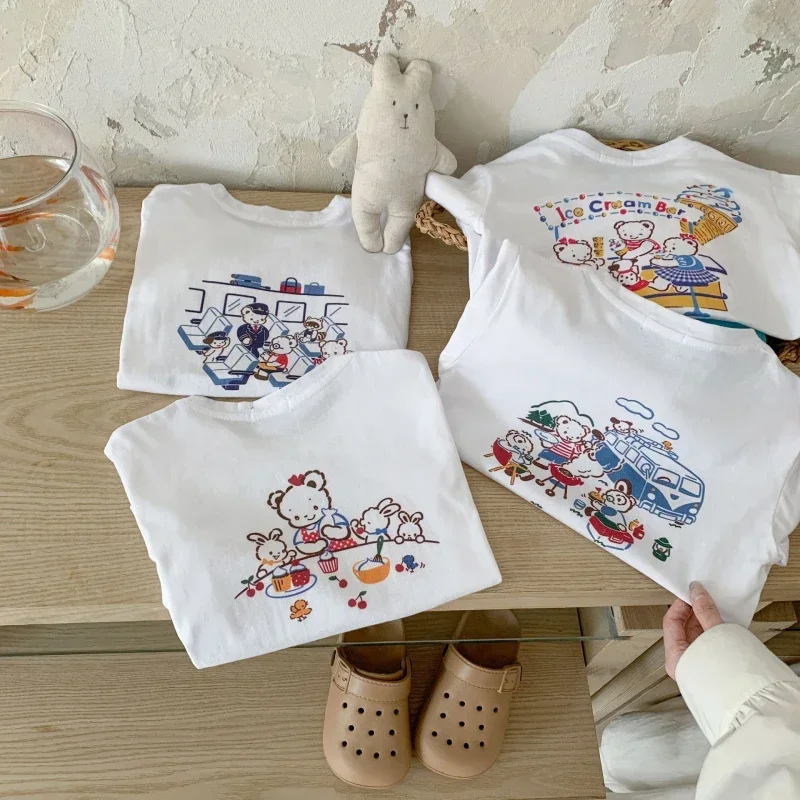 Neue modische T-Shirts für Kinder im Frühling und Sommer – die meistverkauften, bequemen, atmungsaktiven und niedlichen Oberteile für Jungen und Mädchen – Detail 5