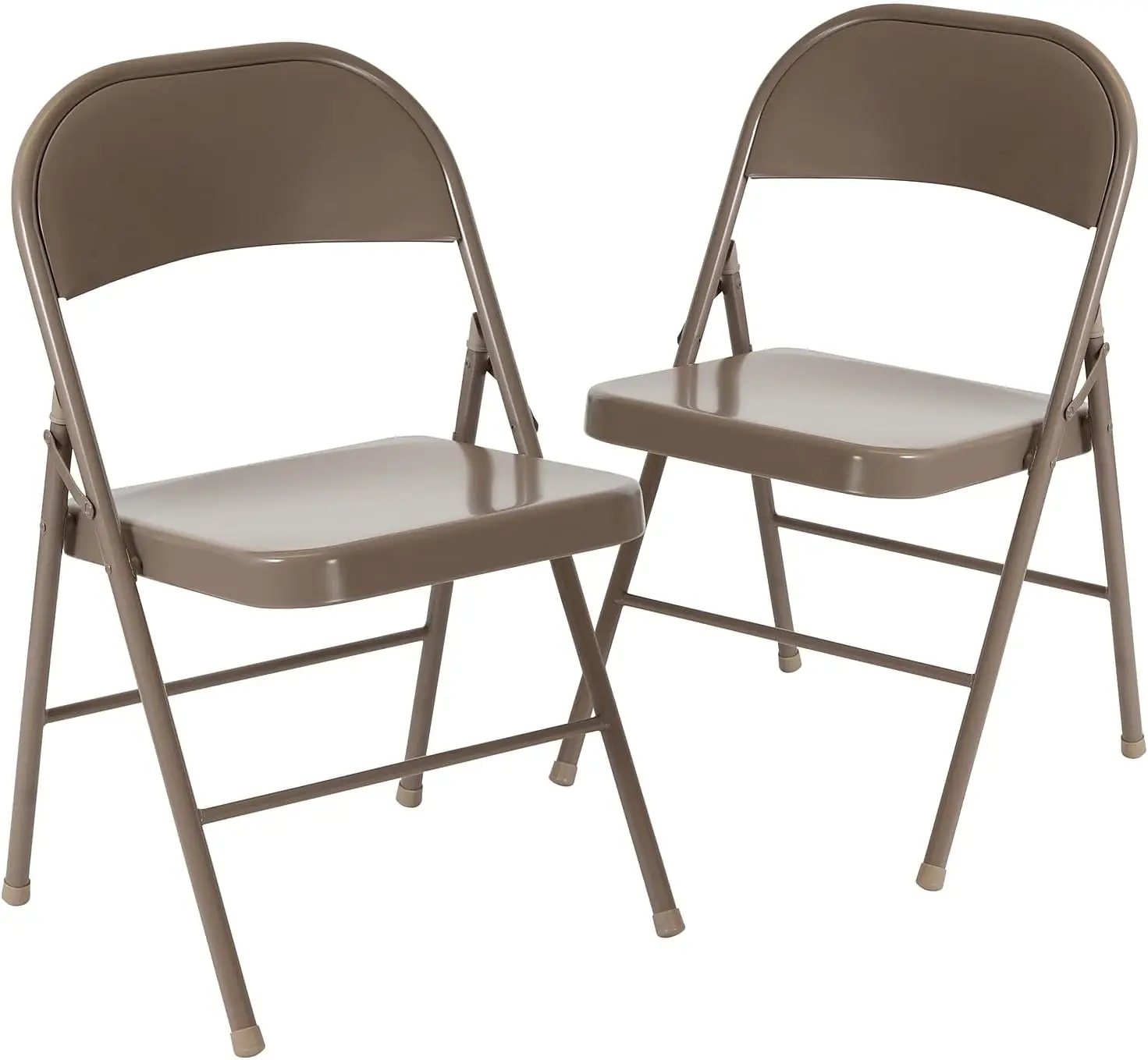 

2-Pack Beige Metal Folding Chairs, Double Braced for Stability, 225 lbs Capacity, Foldable Design