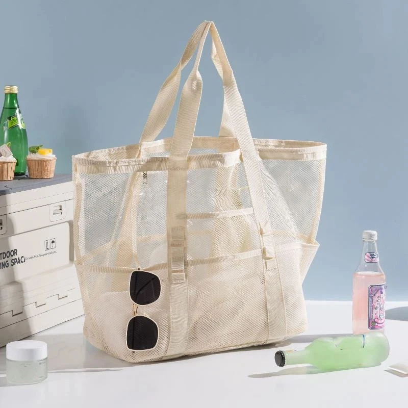 

Портативная сумка-тоут для хранения купальников большой вместимости, дышащая сетчатая сумка для спортзала и отдыха, водонепроницаемый органайзер для купальников, дорожная сумка